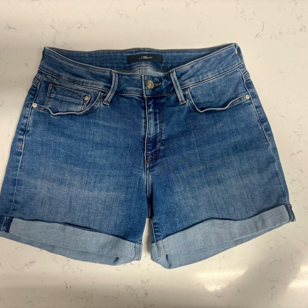 Maeve Medium Blue Cuffed Denim Shorts